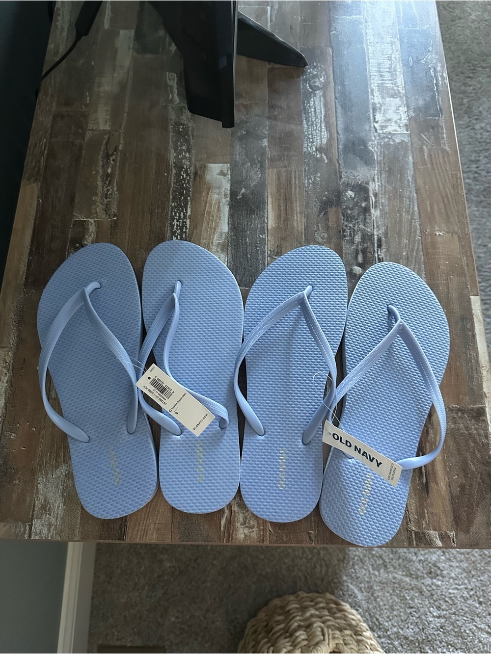 Two Pairs of Old Navy Light Blue Women's Flip Flop Sandals